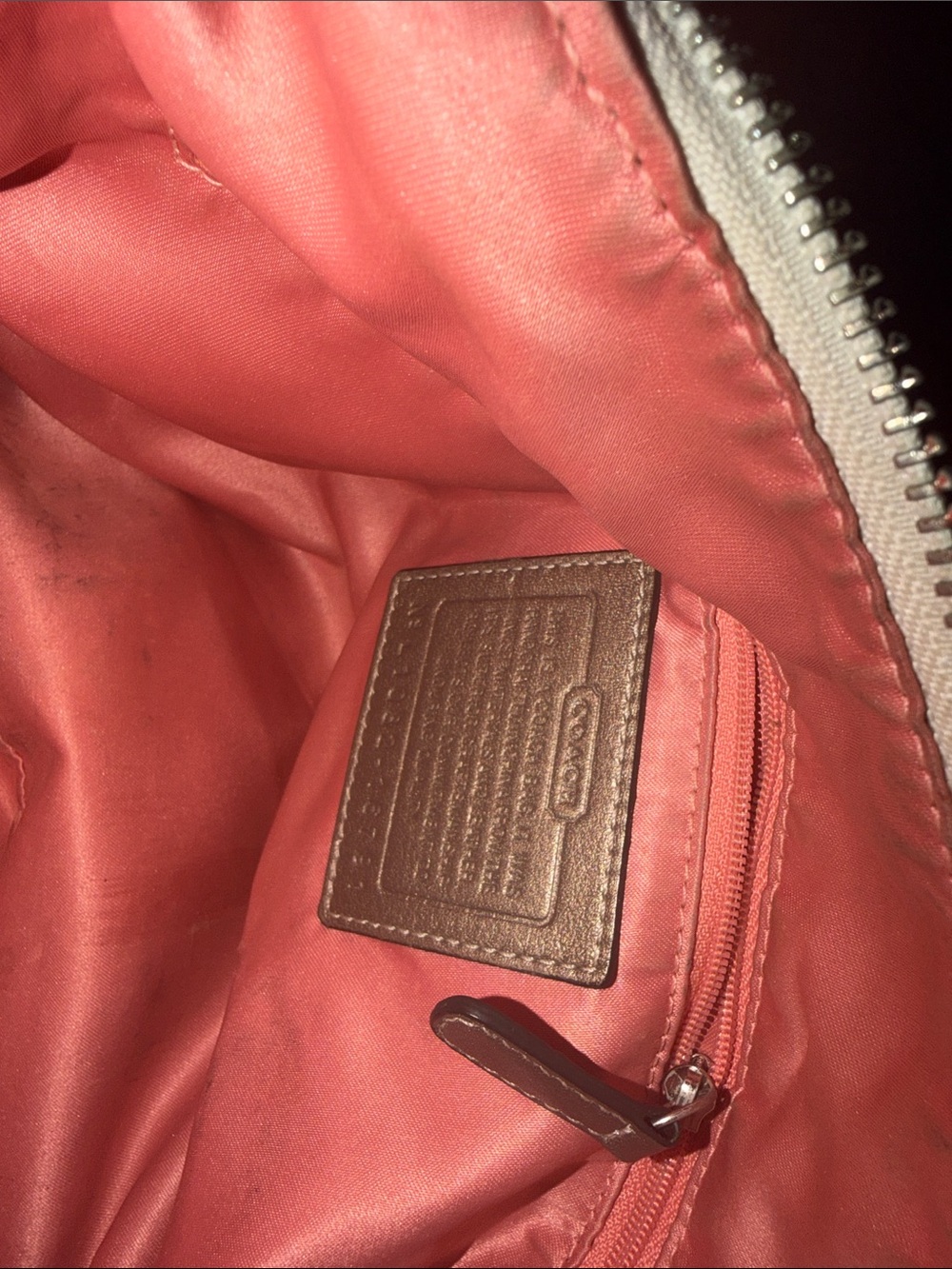 Coach Signature Metallic Cream & Tan Hobo Bag with 2 Hang Tags - Picture 13 of 15